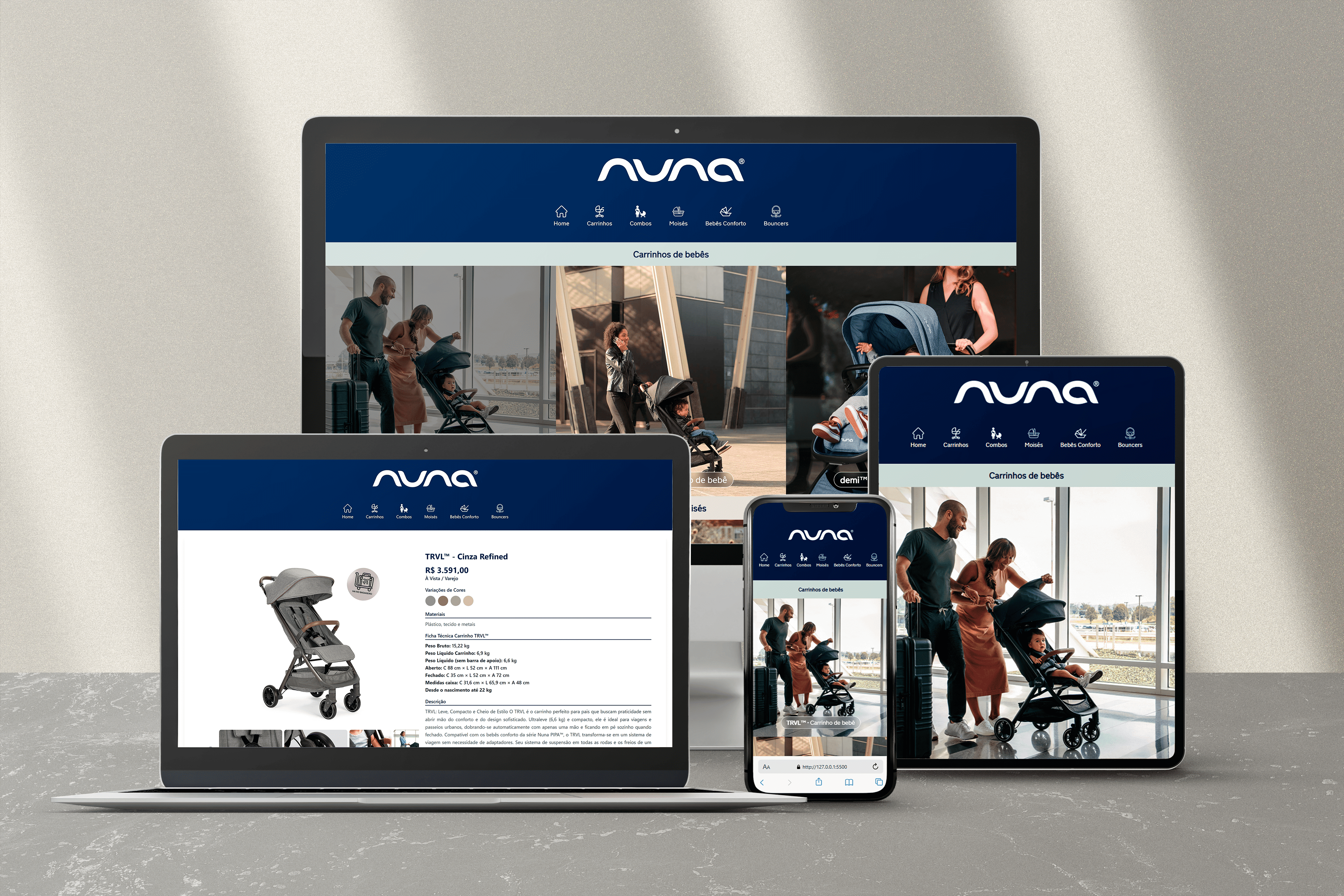 Close-up of hands typing on a laptop keyboard with coffee cup nearby